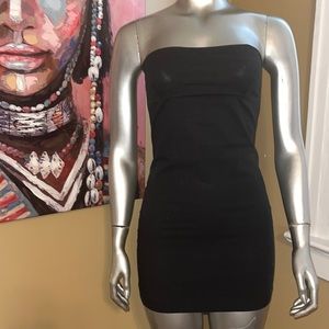 Twink black tube dress y2k 90s vtg vintage mini short goth backless size small